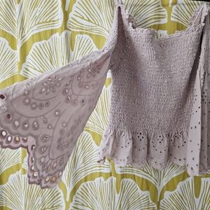 Off-the-shoulder Eyelet Top